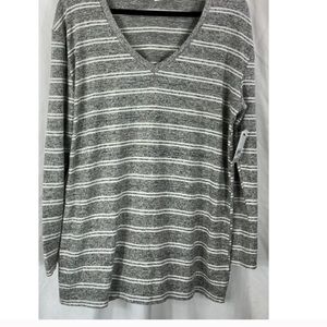 BP Lightweight V-Neck Tunic Striped Sweater EUC S
